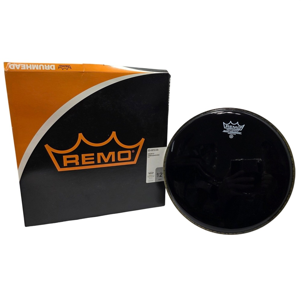 Remo 12 Inch Ebony Ambassador Drumhead Weatherking ES-0012-00 Black Batter Reso*